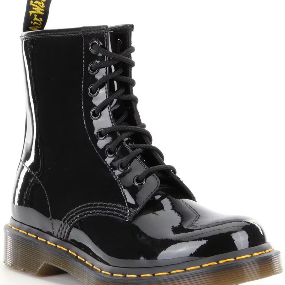 Dr. Martens Black Patent Ankle Boots